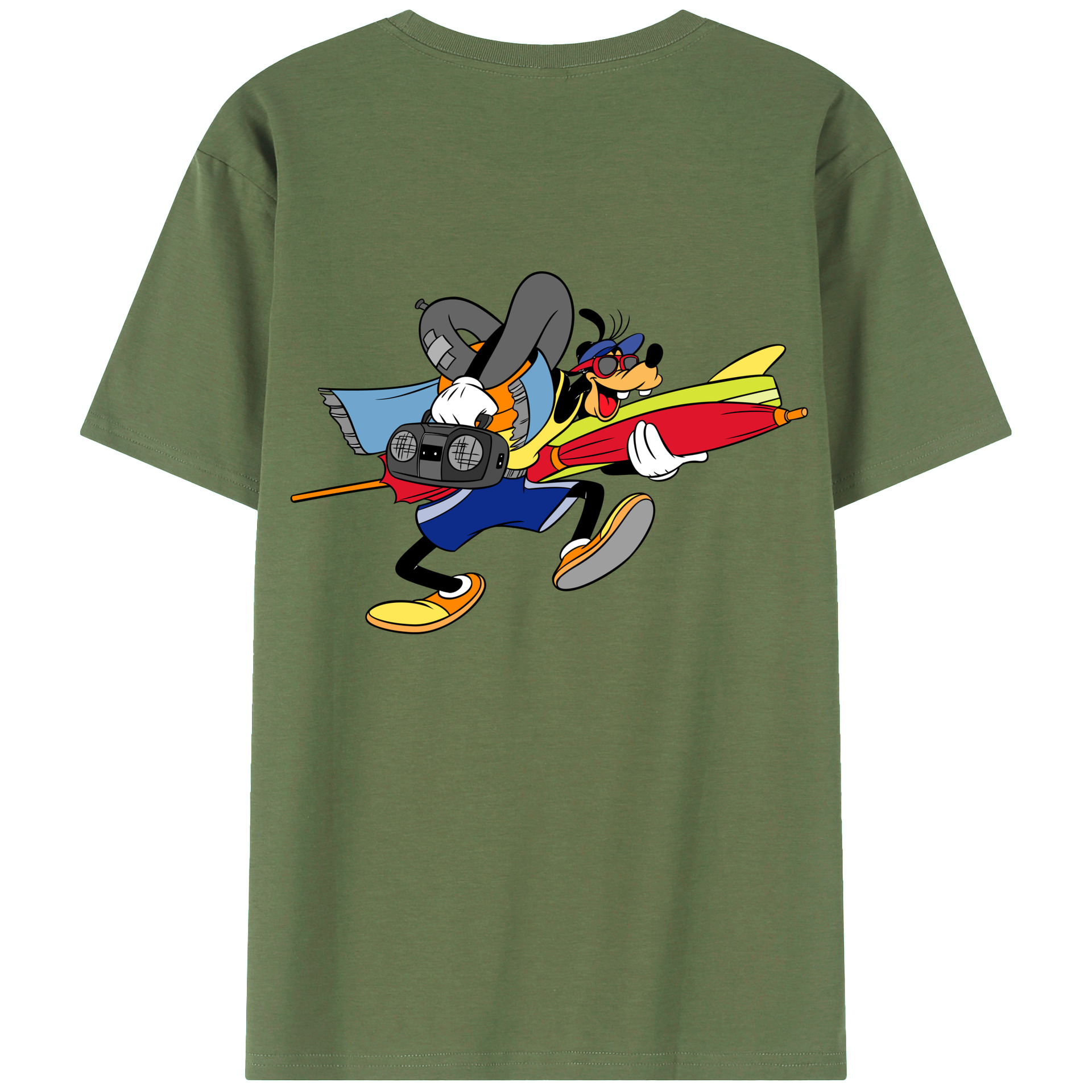 ミッキーマウス Mickey Mouse 綿100％ メンズ半袖Tシャツ（バックプリント） 通気性